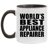 World's Best Appliance Repairer - 11oz Accent Mug Black