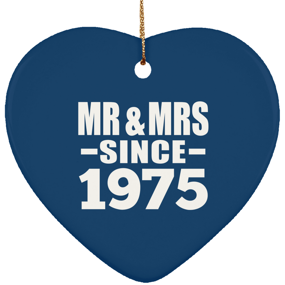 49th Anniversary Mr & Mrs Since 1975 - Heart Ornament