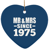 49th Anniversary Mr & Mrs Since 1975 - Heart Ornament