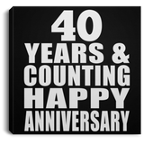 Happy 40th Anniversary 40 Years & Counting - Canvas Square