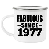 47th Birthday Fabulous Since 1977 - 12oz Camping Mug