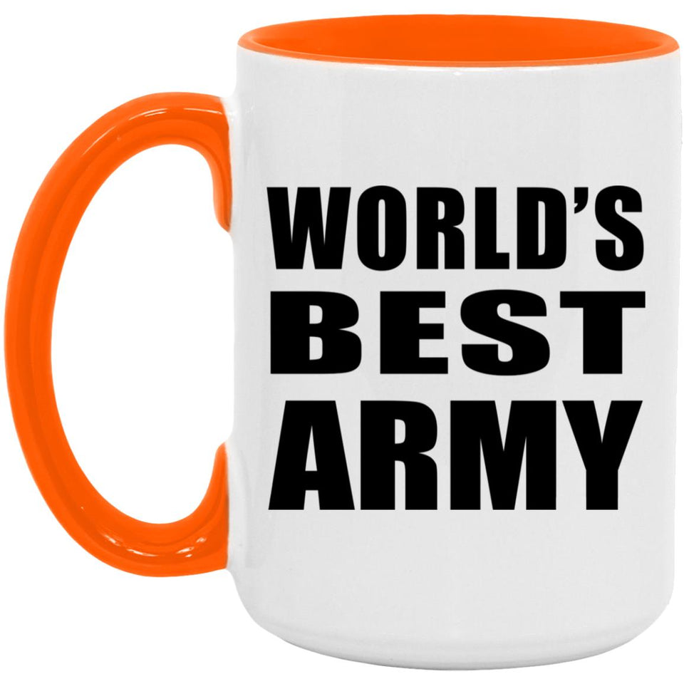 World's Best Army - 15oz Accent Mug Orange