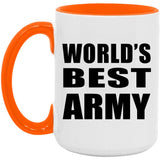 World's Best Army - 15oz Accent Mug Orange