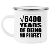 80th Anniversary Square Root of 6400 Years of Mr Perfect - 12oz Camping Mug