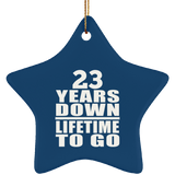 23rd Anniversary 23 Years Down Lifetime To Go - Star Ornament