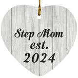 Step Mom Established Est. 2024 - Heart Ornament F