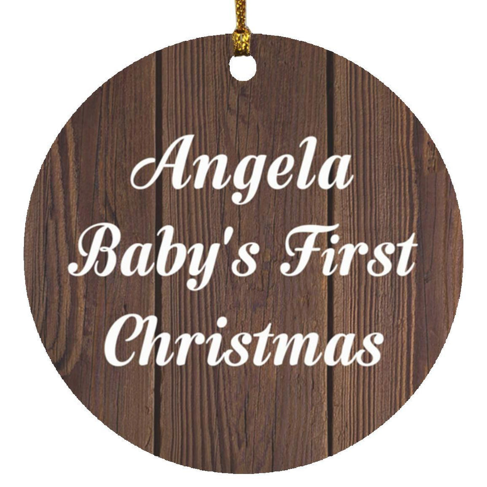 Angela Baby's First Christmas - Circle Ornament D