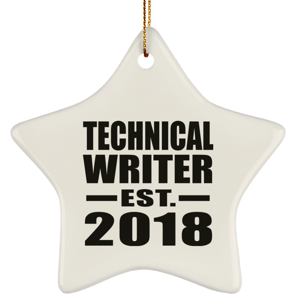 Technical Writer Established EST. 2018 - Star Ornament