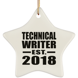 Technical Writer Established EST. 2018 - Star Ornament