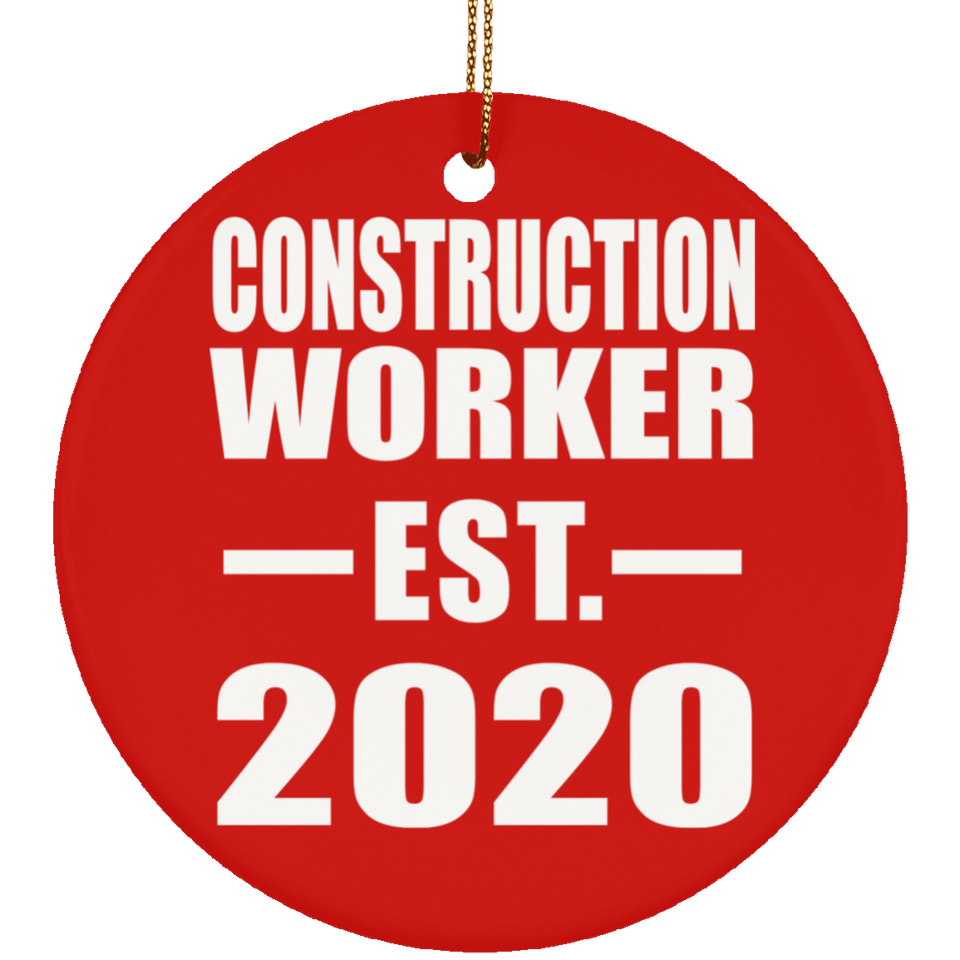 Construction Worker Established EST. 2020 - Circle Ornament