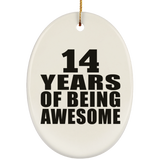 14th Birthday 14 Years Of Being Awesome - Oval Ornament