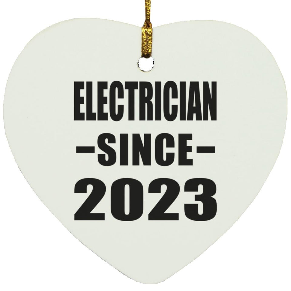 Electrician Since 2023 - Heart Ornament