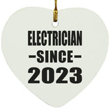 Electrician Since 2023 - Heart Ornament