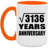 56th Anniversary Square Root of 3136 Years Anniversary - 15oz Accent Mug Orange