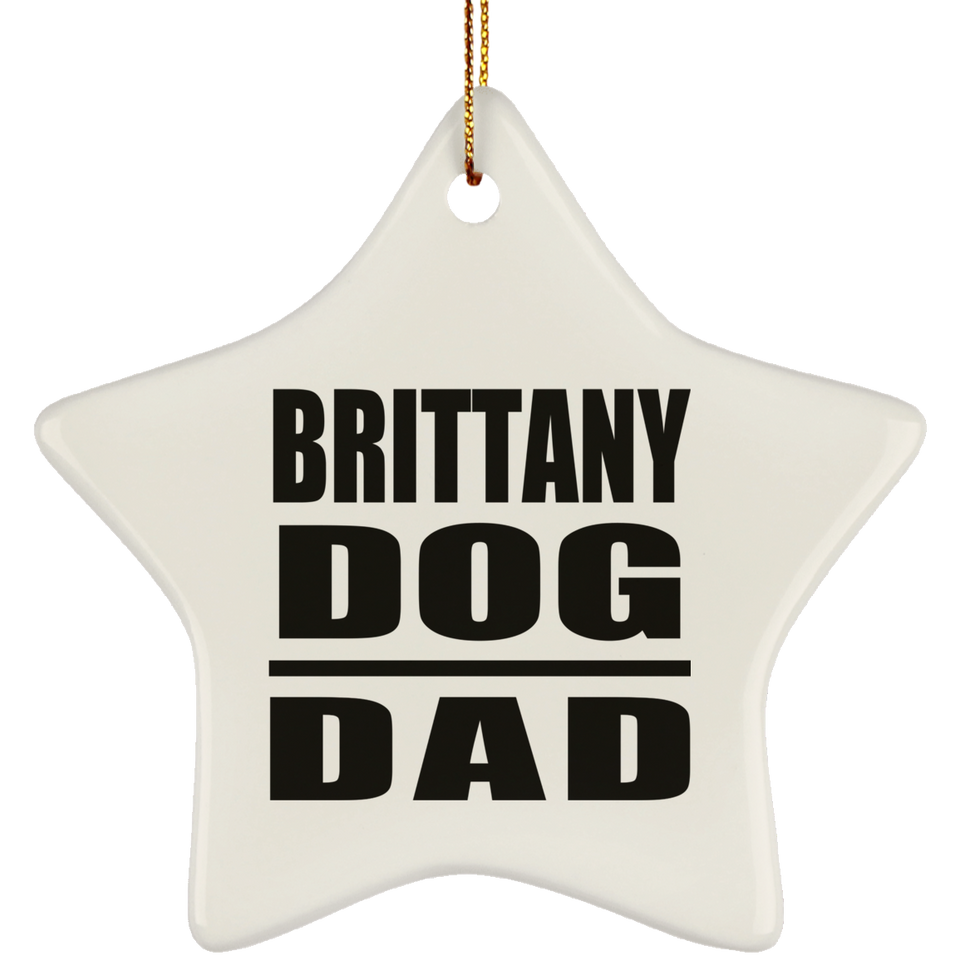 Brittany Dog Dad - Star Ornament