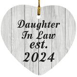 Daughter In Law Established Est. 2024 - Heart Ornament F