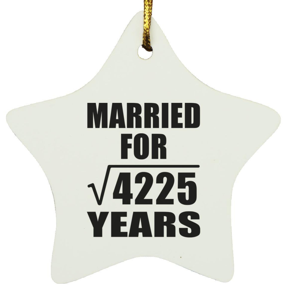 65th Anniversary Married For Square Root of 4225 Years - Star Ornament