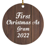 First Christmas As Gram 2022 - Circle Ornament D