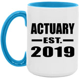 Actuary Established EST. 2019 - 15oz Accent Mug Blue