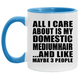 All I Care About Is My Domestic Mediumhair - 11oz Accent Mug Blue