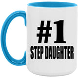 Number One #1 Step Daughter - 15oz Accent Mug Blue
