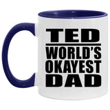 Ted World's Okayest Dad - 11oz Accent Mug Purple
