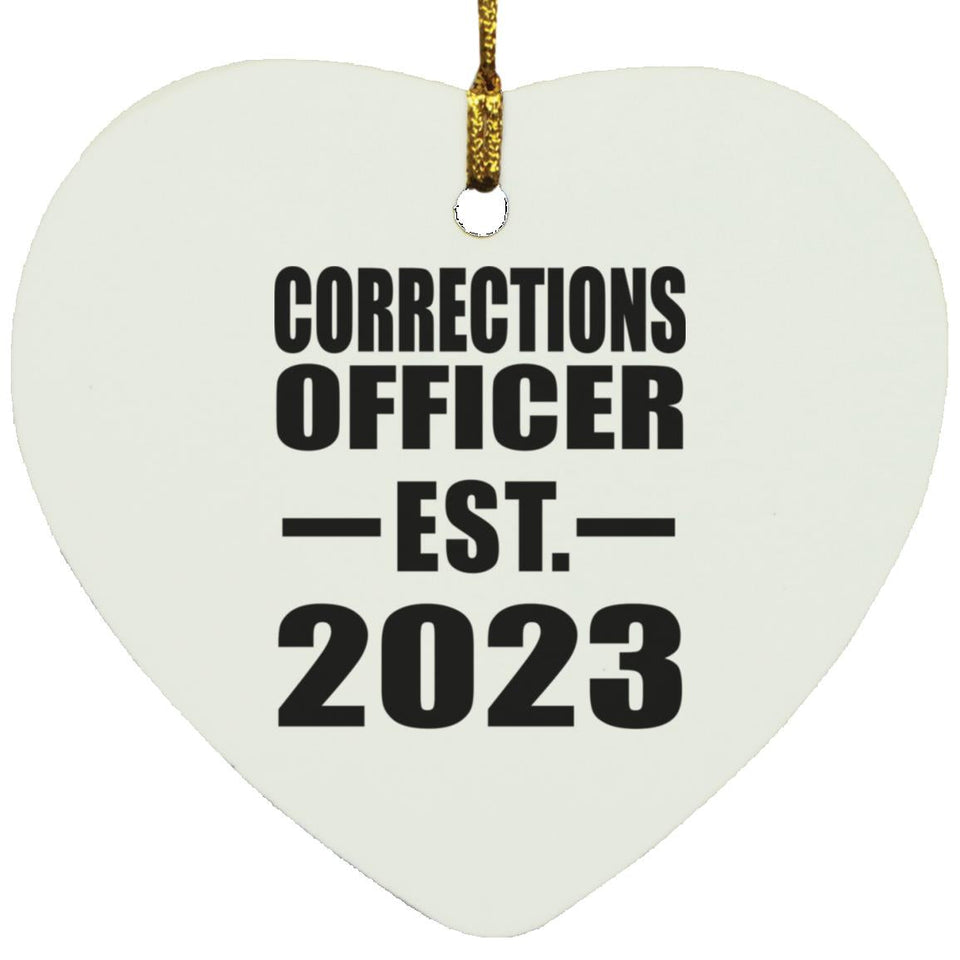 Corrections Officer Established EST. 2023 - Heart Ornament