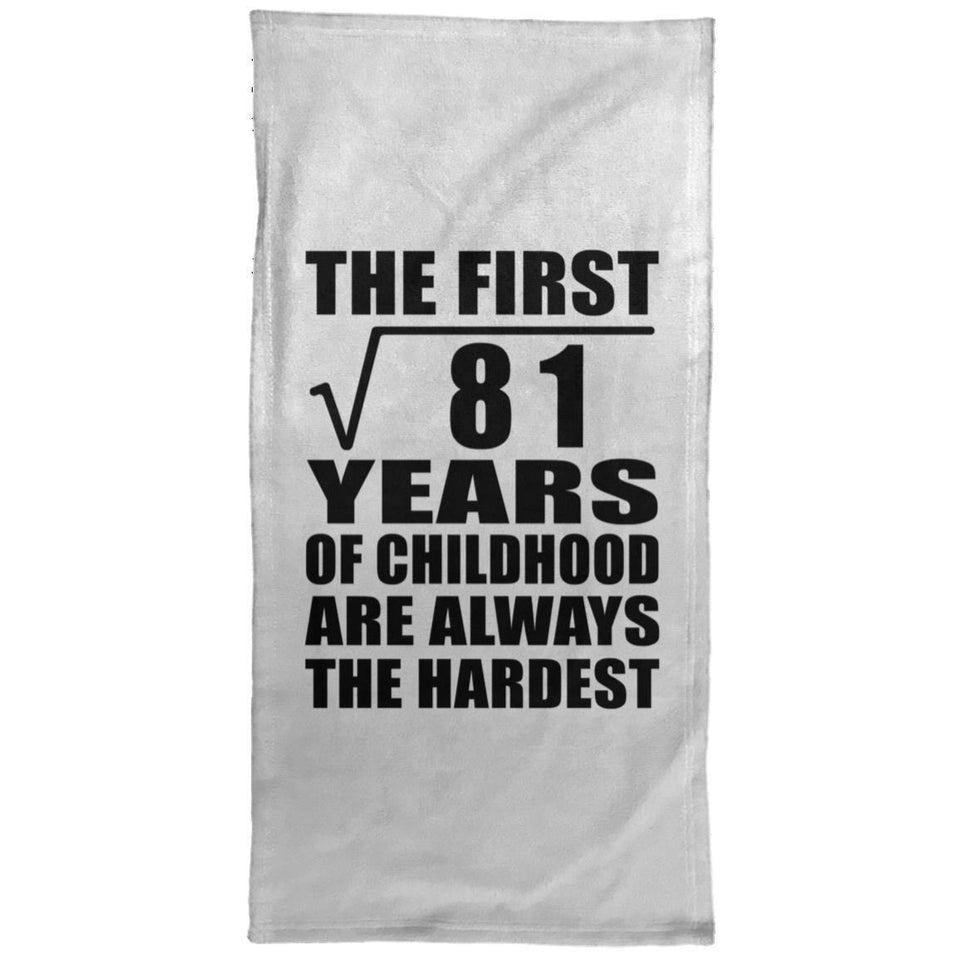 9th Birthday Square Root of 81 Years of Childhood - Hand Towel