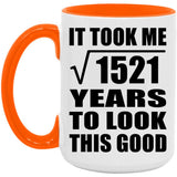 39th Birthday Took Square Root of 1521 Years To Look Good - 15oz Accent Mug Orange