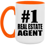 Number One #1 Real Estate Agent - 15oz Accent Mug Orange