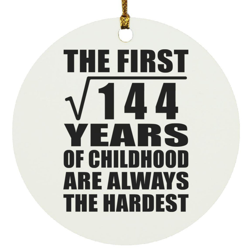 12th Birthday Square Root of 144 Years of Childhood - Circle Ornament