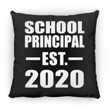 School Principal Established EST. 2020 - Throw Pillow Black