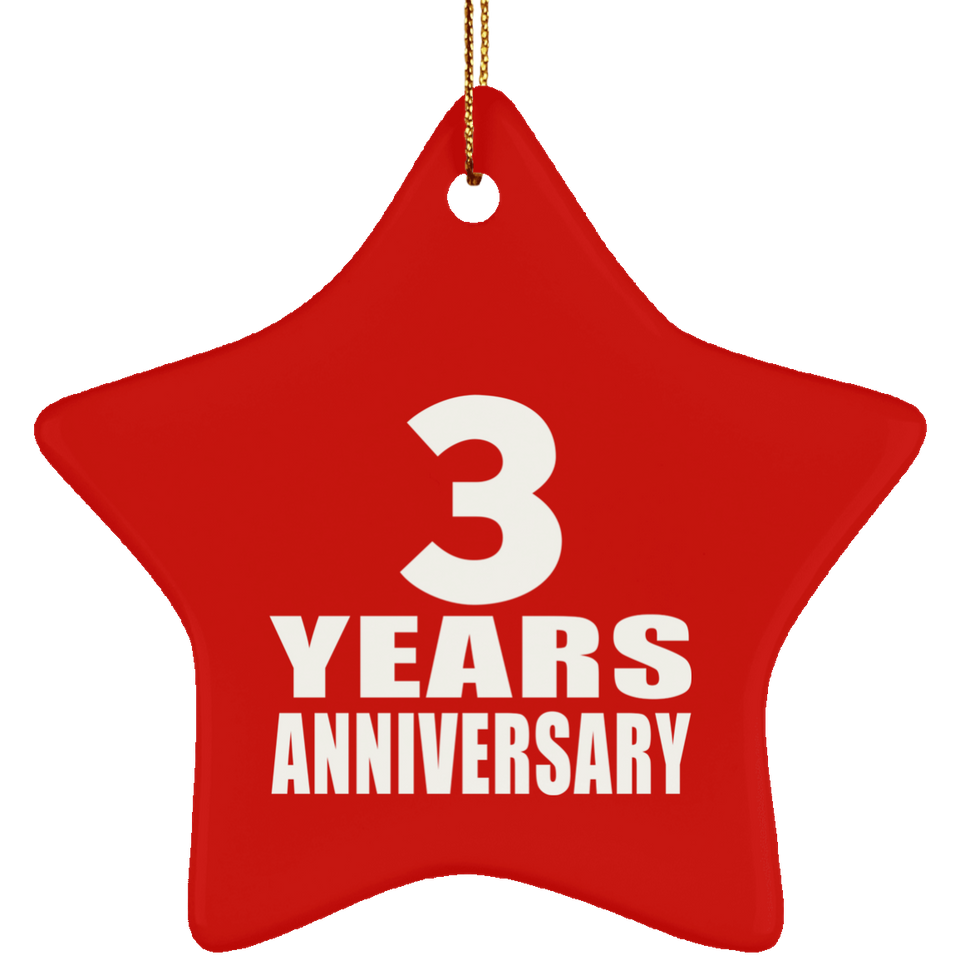 3rd Anniversary 3 Years - Star Ornament