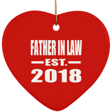 Father In Law Established EST. 2018 - Heart Ornament