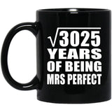 55th Anniversary Square Root of 3025 Years of Mrs Perfect - 11oz Coffee Mug Black