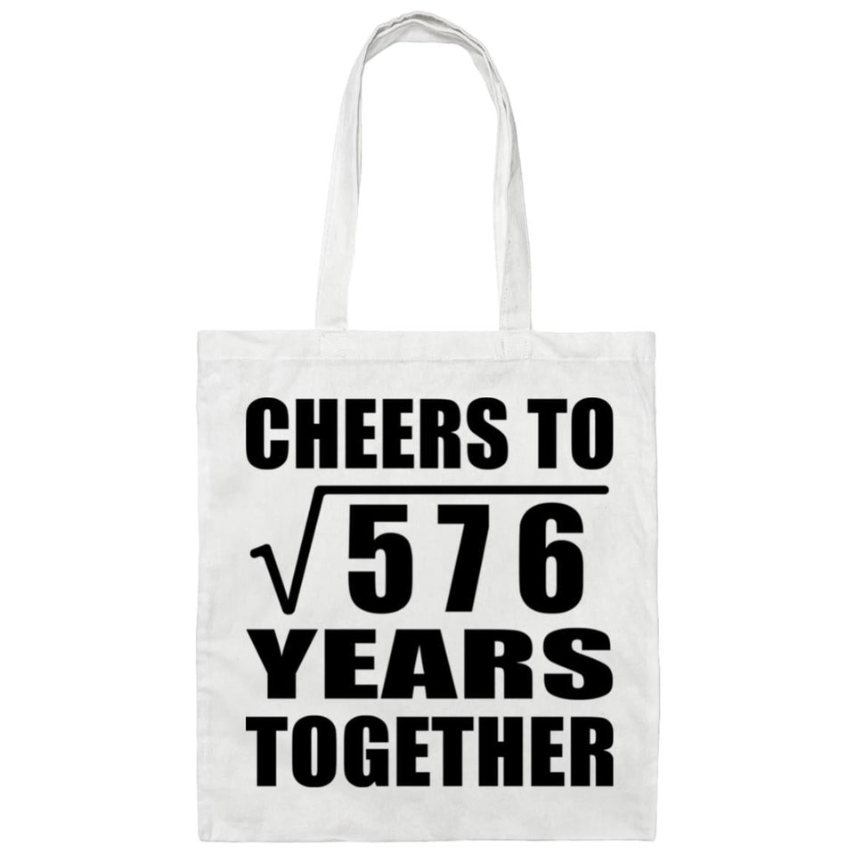 24th Anniversary Cheers To Square Root of 576 Years Together - Tote Bag White