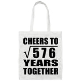 24th Anniversary Cheers To Square Root of 576 Years Together - Tote Bag White