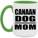 Canaan Dog Mom - 15oz Accent Mug Green