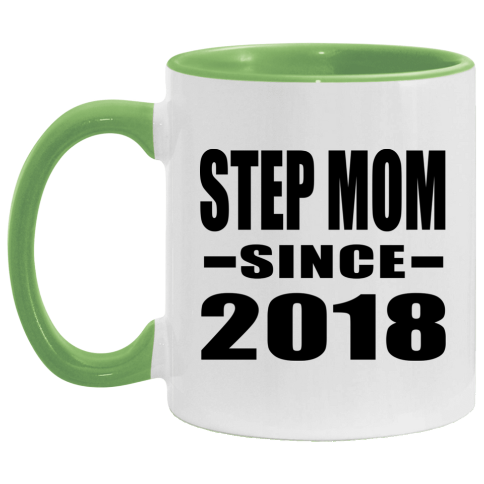 Step Mom Since 2018 - 11oz Accent Mug Green