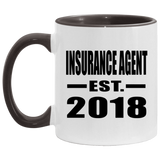 Insurance Agent Established EST. 2018 - 11oz Accent Mug Black