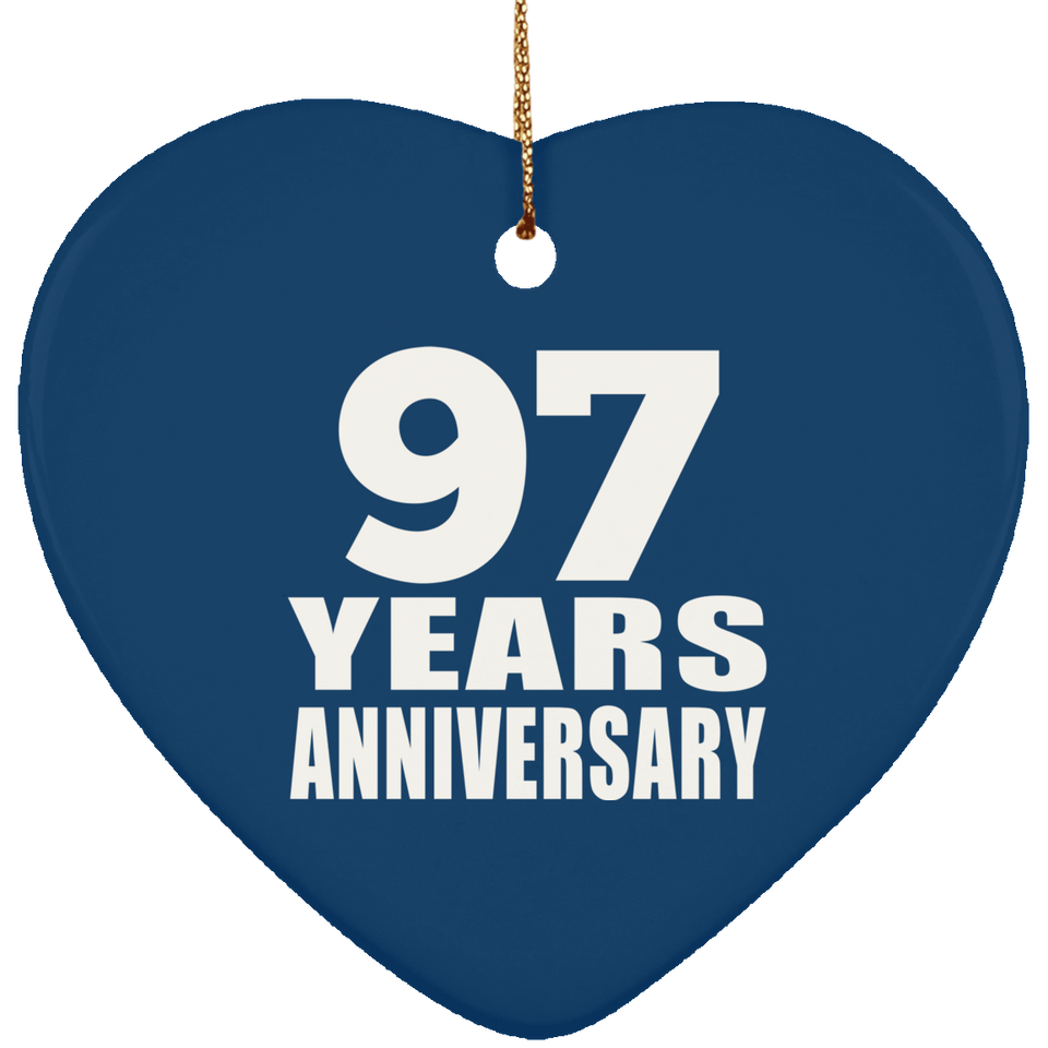 97th Anniversary 97 Years - Heart Ornament