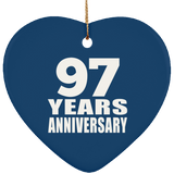 97th Anniversary 97 Years - Heart Ornament