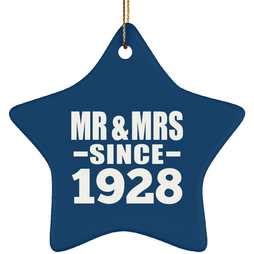 96th Anniversary Mr & Mrs Since 1928 - Star Ornament
