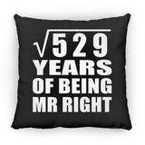 23rd Anniversary Square Root of 529 Years of Being Mr Right - Throw Pillow Black