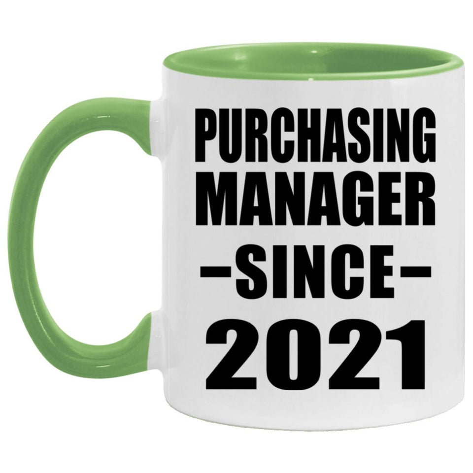 Purchasing Manager Since 2021 - 11oz Accent Mug Green