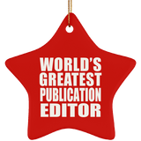 World's Greatest Publication Editor - Star Ornament