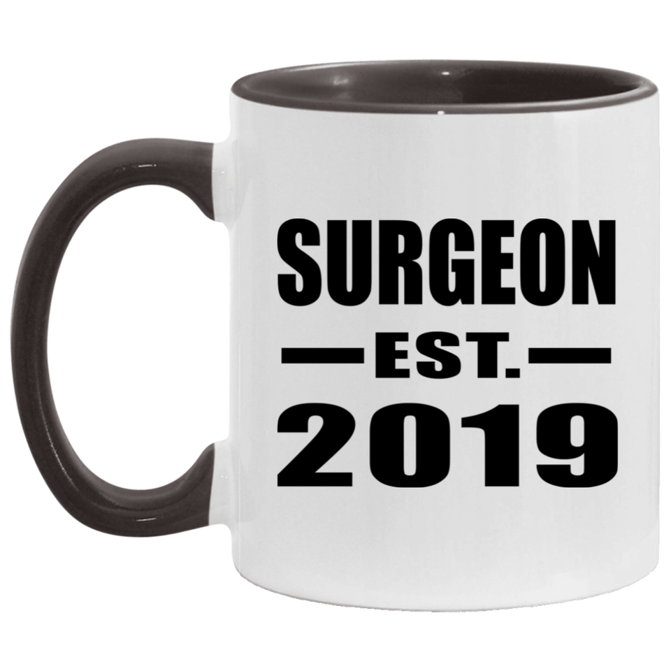 Surgeon Established EST. 2019 - 11oz Accent Mug Black