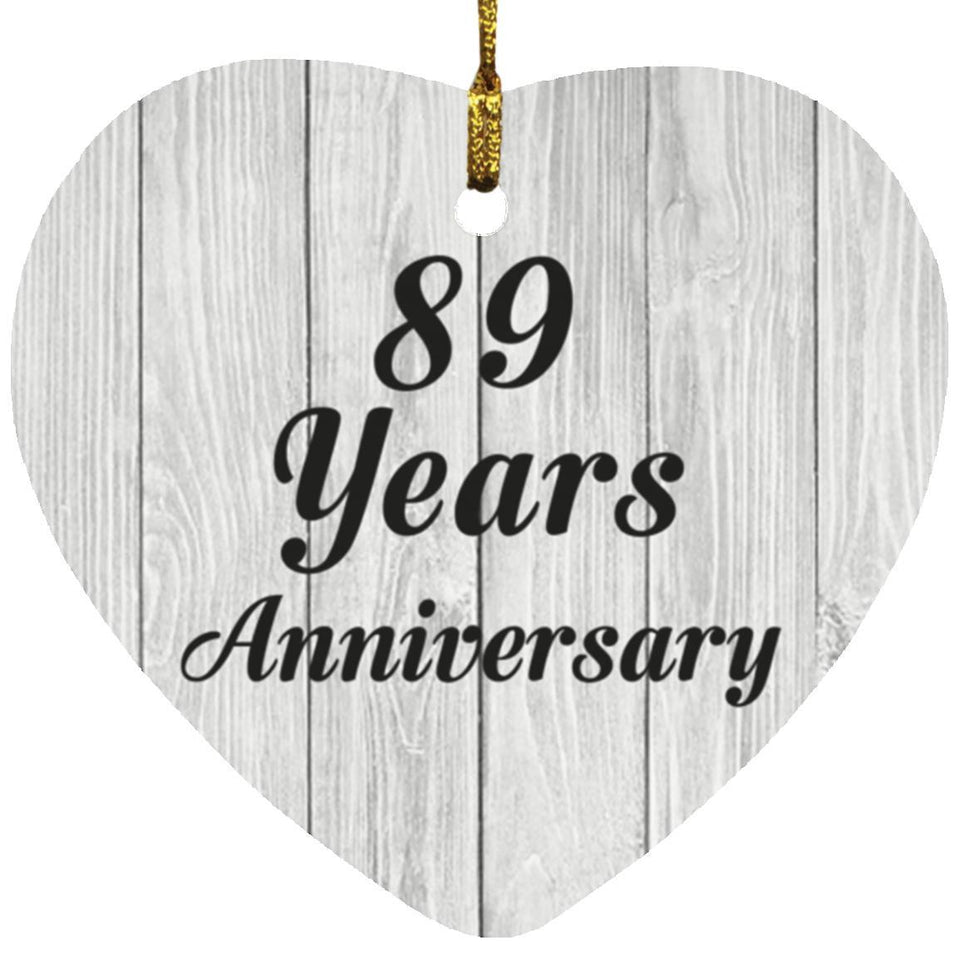 89th Anniversary 89 Years Anniversary - Heart Ornament F