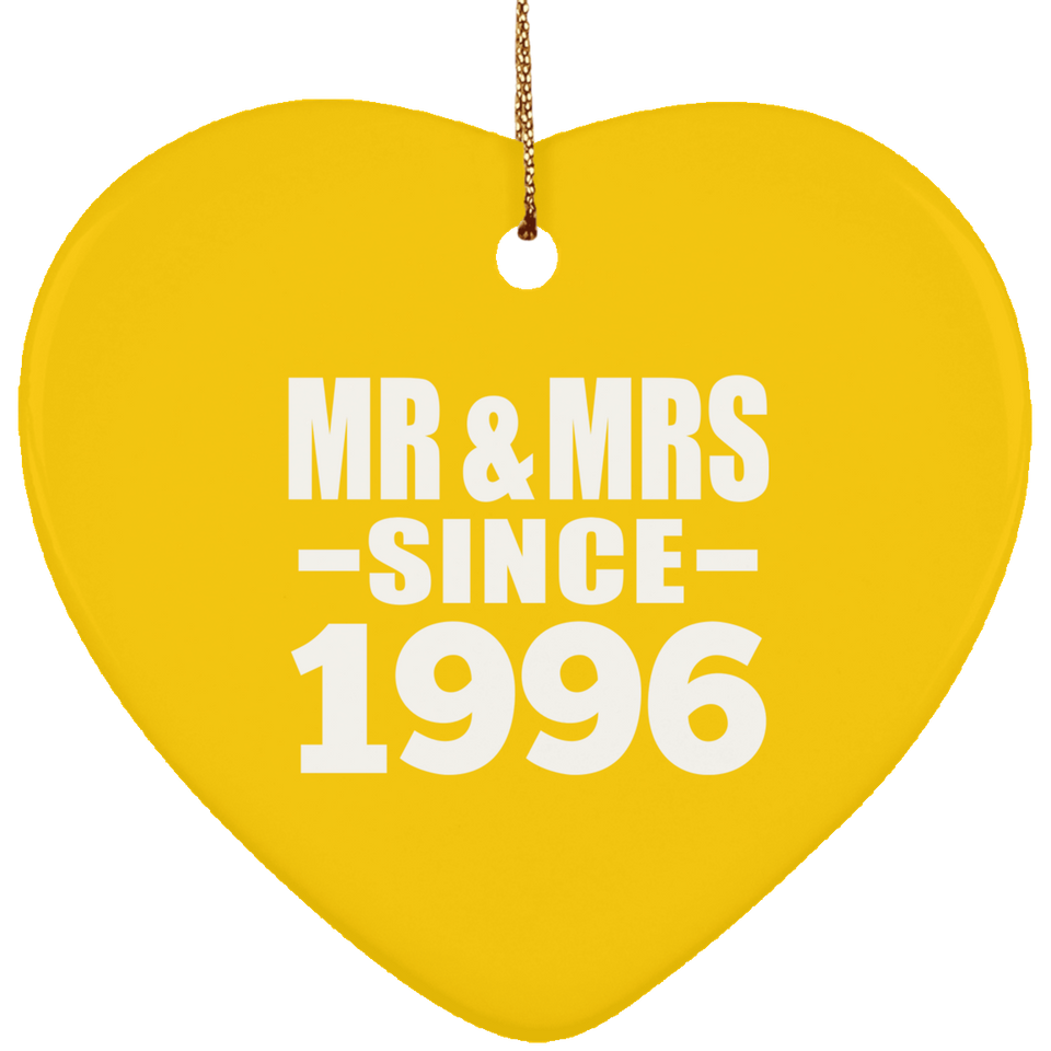 28th Anniversary Mr & Mrs Since 1996 - Heart Ornament