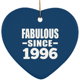 28th Birthday Fabulous Since 1996 - Heart Ornament